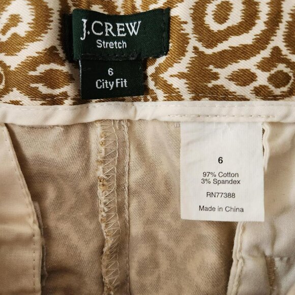 Vintage J.Crew tan and white pants Sz 6 Mod 60s Cigarette Pant Victorian - Picture 3 of 7